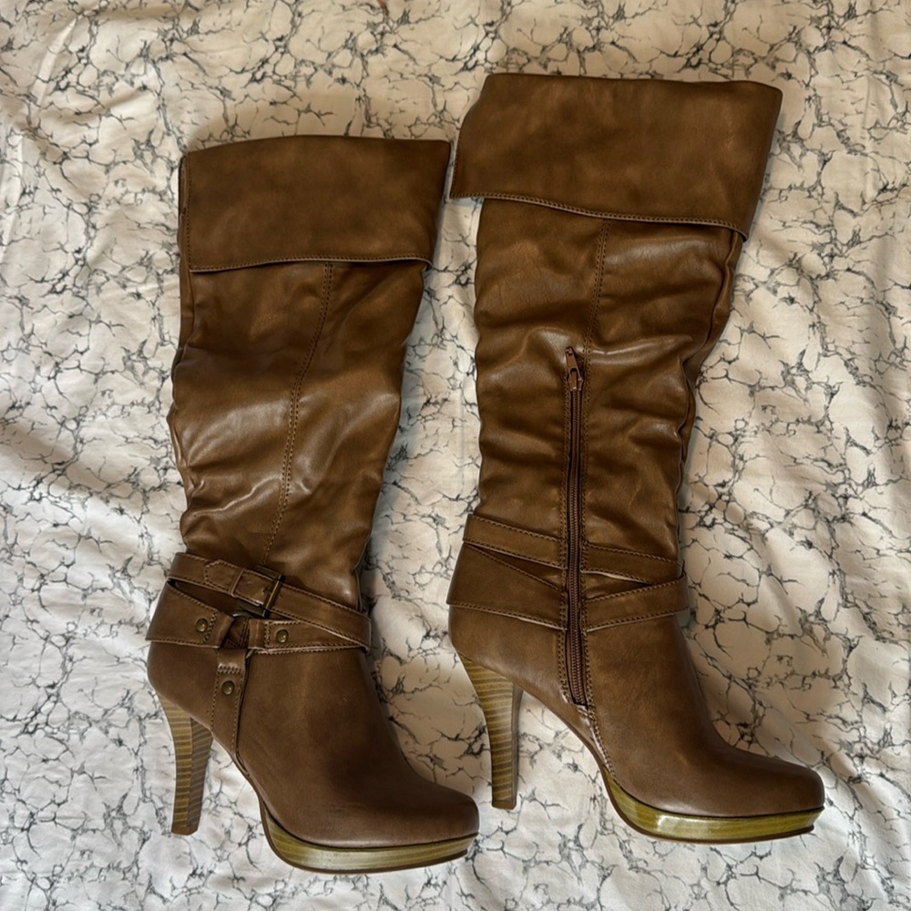 Rampage Calf Length Boot With High Heel